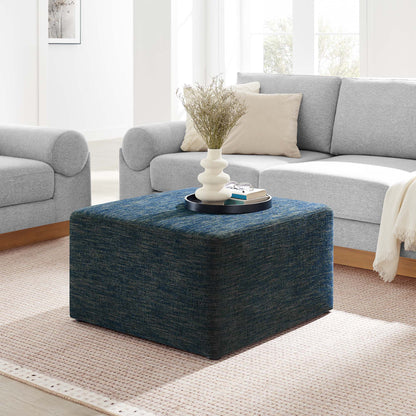 Callum Large 28" Square Woven Heathered Fabric Upholstered Ottoman by Modway in blue fabric on Tampa Home & Garden Store
