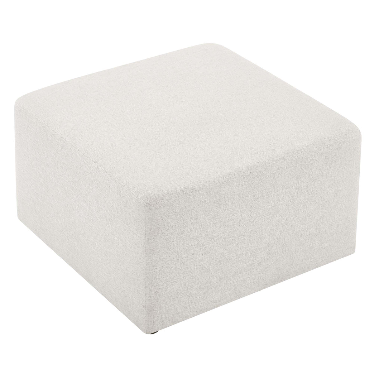 Callum large 28in square woven heathered fabric upholstered ottoman in beige by Modway on Tampa Home & Garden Store