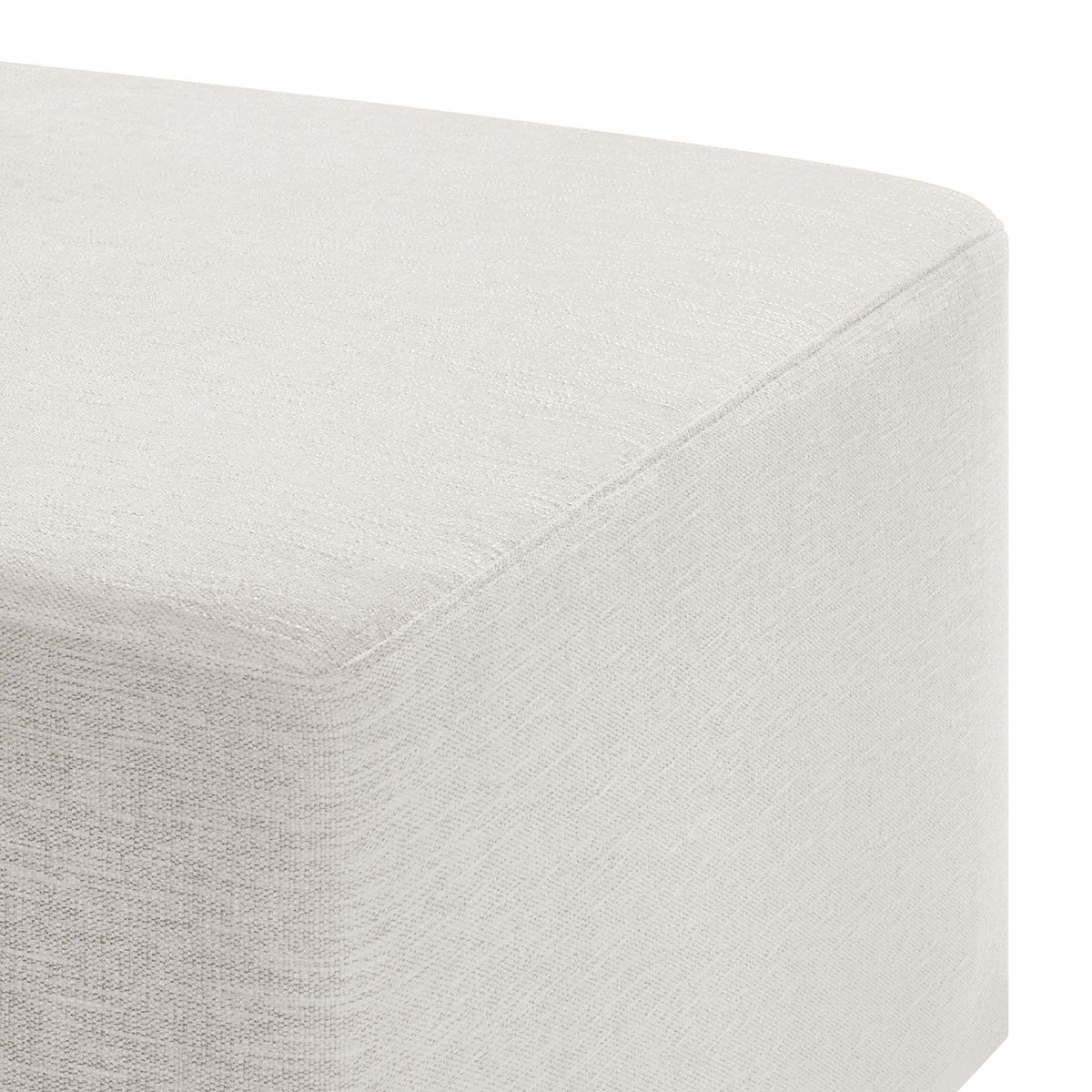 Modway Callum 28in square woven heathered fabric ottoman in cream with stitched edges on Tampa Home & Garden Store
