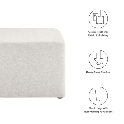 Callum Large 28in square woven beige fabric upholstered ottoman by Modway, HouseOfZazla on Tampa Home & Garden Store