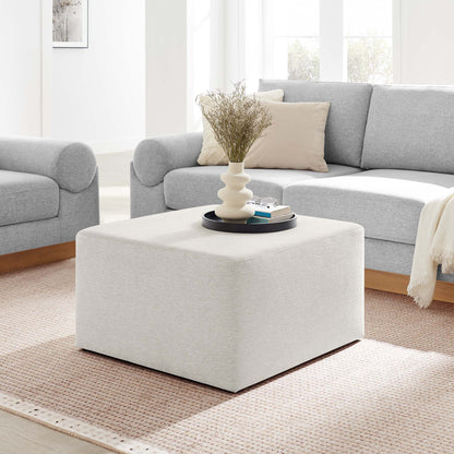 Callum 28in square woven heathered fabric ottoman in light gray by Modway on Tampa Home & Garden Store