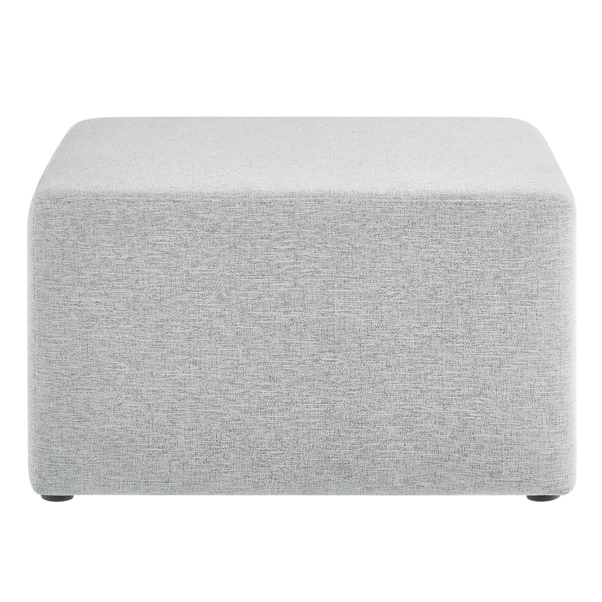 Callum 28-inch square woven heathered fabric ottoman by Modway gray with rounded corners on Tampa Home & Garden Store