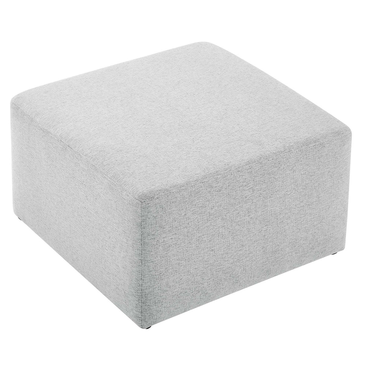 Callum Large 28-inch square woven heathered light gray fabric upholstered ottoman by Modway on Tampa Home & Garden Store