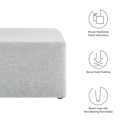 Callum Large 28in square woven heathered fabric upholstered ottoman by Modway, light gray on Tampa Home & Garden Store