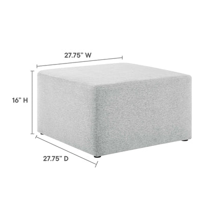Callum Large 28in Square Woven Heathered Fabric Upholstered Ottoman by Modway, gray fabric on Tampa Home & Garden Store