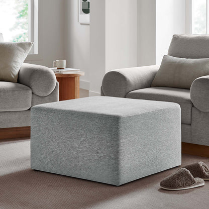 Callum 28in square woven heathered fabric upholstered ottomans in gray by Modway on Tampa Home & Garden Store