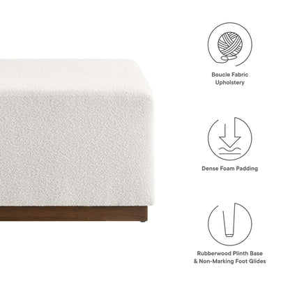 Tilden Large 28in Square Boucle Upholstered Ottoman Modway light beige boucle fabric on Tampa Home & Garden Store