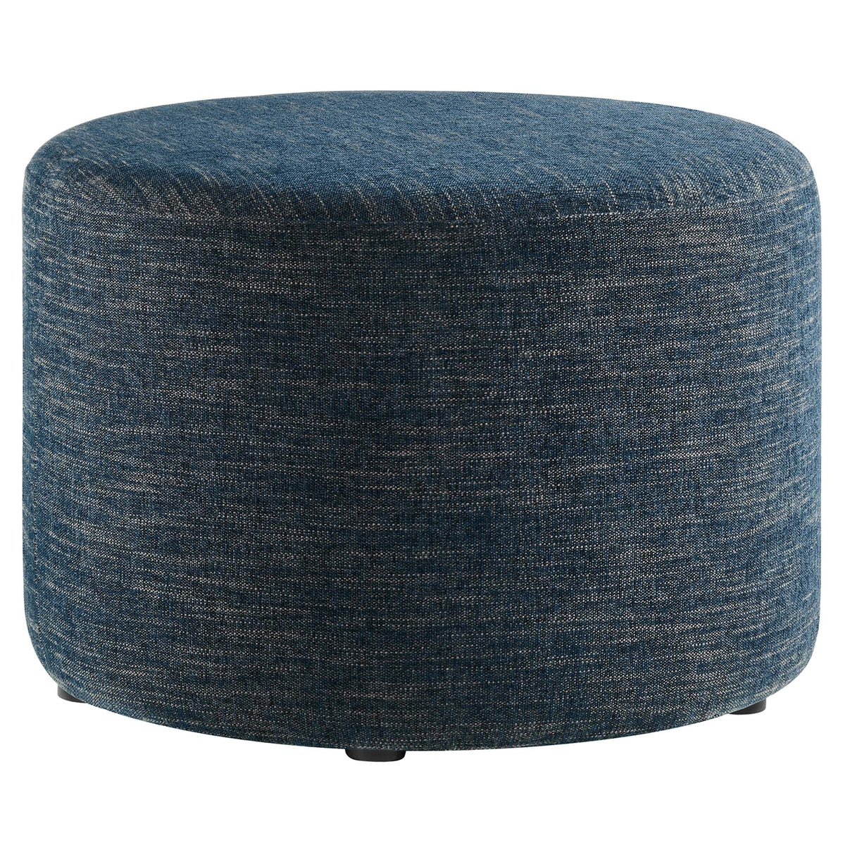 Callum large round woven heathered fabric ottoman by Modway, blue denim weave on Tampa Home & Garden Store