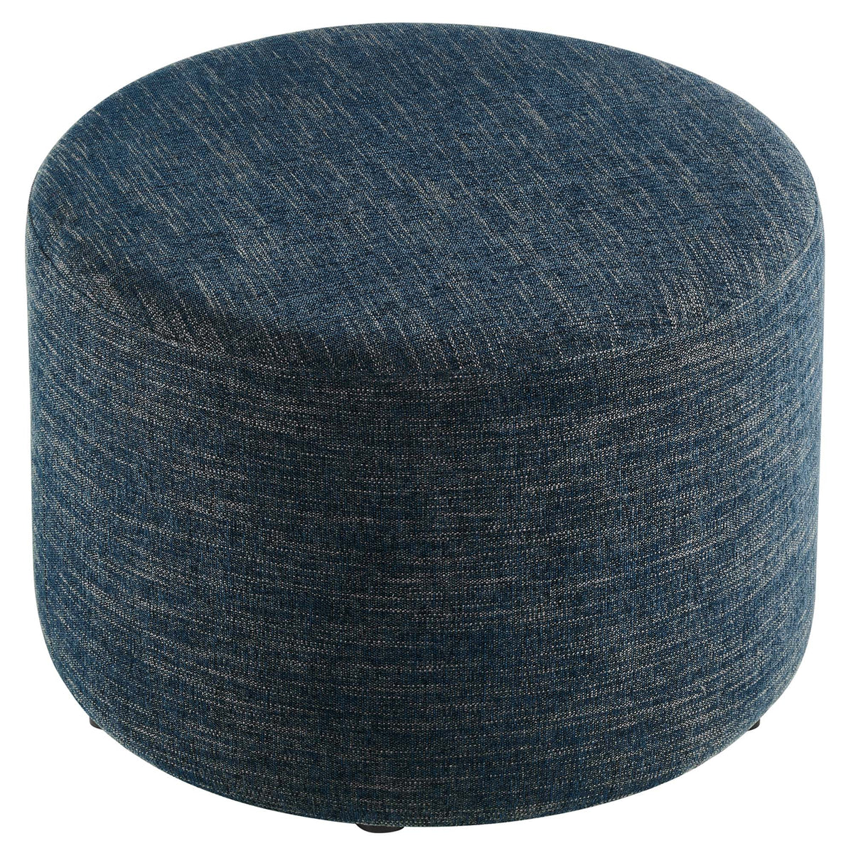 Callum large round woven heathered denim fabric upholstered ottoman by Modway on Tampa Home & Garden Store