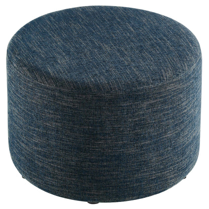 Callum large round woven heathered denim fabric upholstered ottoman by Modway on Tampa Home & Garden Store