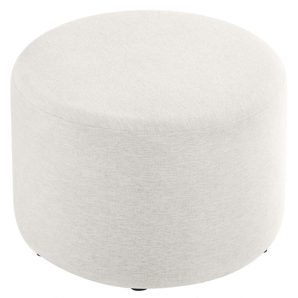 Callum large round woven heathered fabric ottoman in beige, upholstered by Modway on Tampa Home & Garden Store