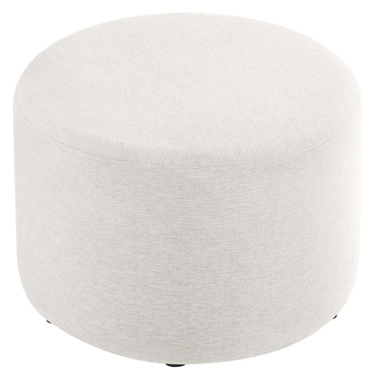 Callum large round woven heathered fabric ottoman in beige, upholstered by Modway on Tampa Home & Garden Store