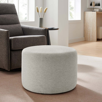 Callum large round woven heathered gray fabric upholstered ottoman by Modway on Tampa Home & Garden Store