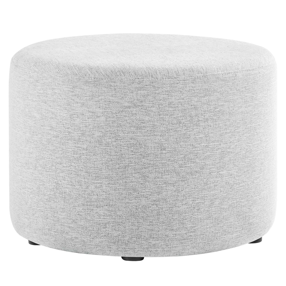 Callum large round woven heathered fabric upholstered ottoman by Modway light gray on Tampa Home & Garden Store