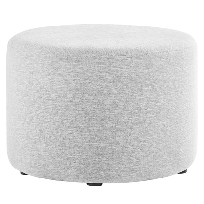 Callum large round woven heathered fabric upholstered ottoman by Modway light gray on Tampa Home & Garden Store