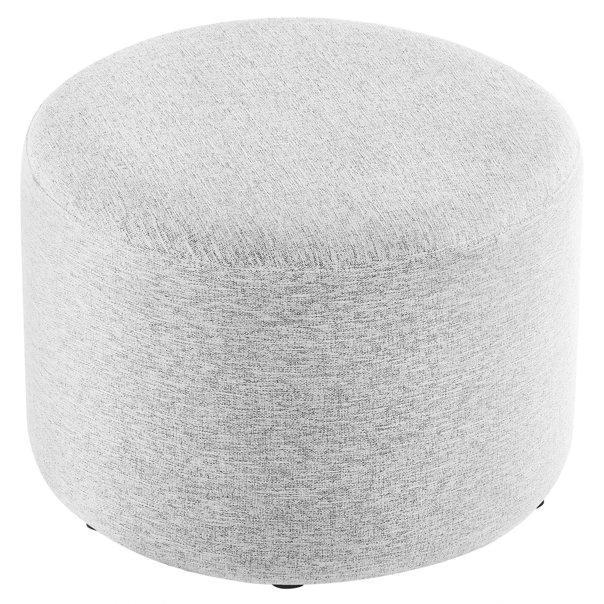 Callum large round woven heathered fabric ottoman by Modway, light gray on Tampa Home & Garden Store