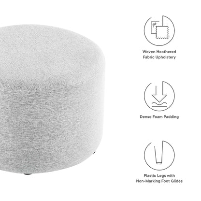 Callum large round woven heathered fabric upholstered ottoman by Modway on Tampa Home & Garden Store