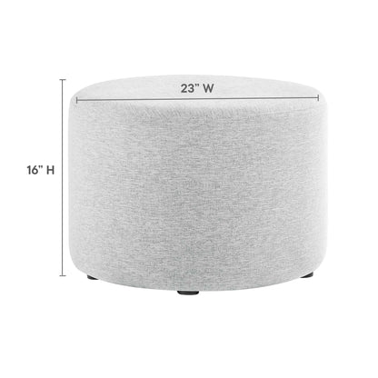 Callum round woven heathered fabric ottoman by Modway, light grey upholstery on Tampa Home & Garden Store