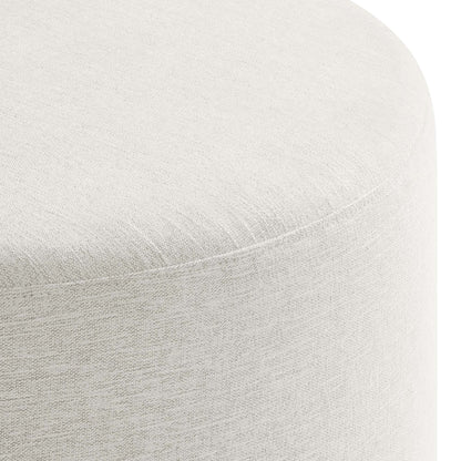 Callum Large Round Woven Heathered Fabric Upholstered Ottoman beige fabric by Modway on Tampa Home & Garden Store