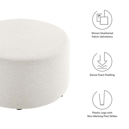 Callum large round woven heathered fabric ottoman in cream by Modway on Tampa Home & Garden Store