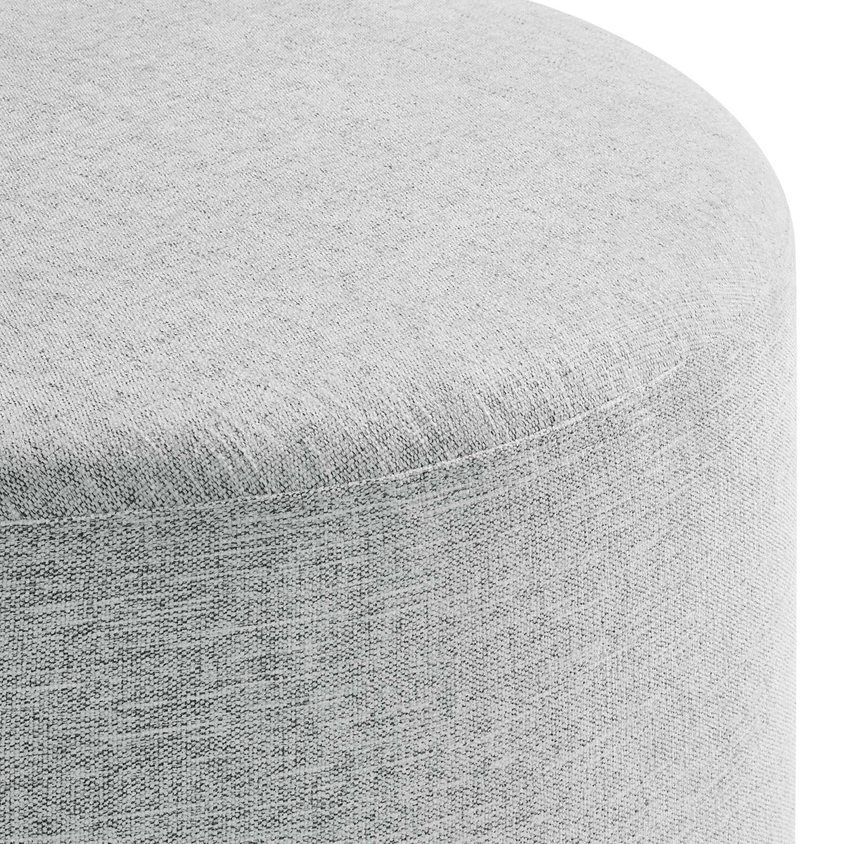 Callum large round woven heathered fabric upholstered ottoman by Modway, gray textured weave on Tampa Home & Garden Store