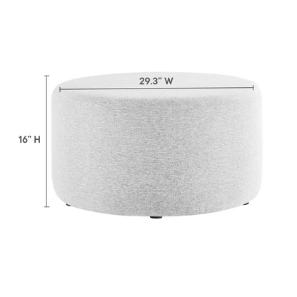 Callum round woven heathered fabric upholstered ottoman by Modway light gray 29.3W x 16H on Tampa Home & Garden Store