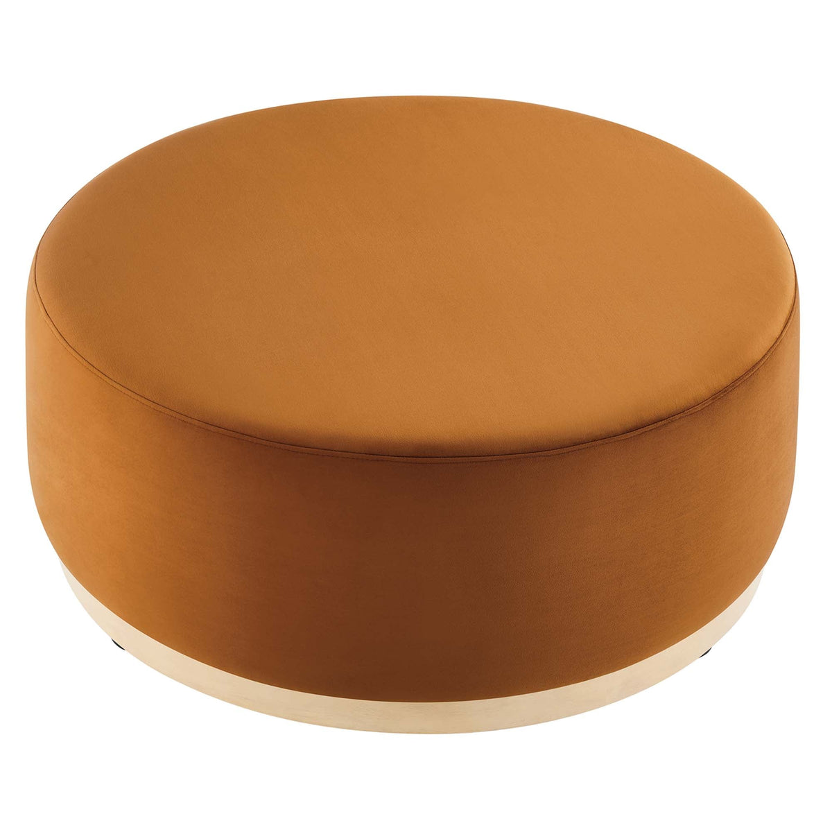 Tilden Large 38in Round Performance Velvet Upholstered Ottoman orange velvet finish by Modway on Tampa Home & Garden Store
