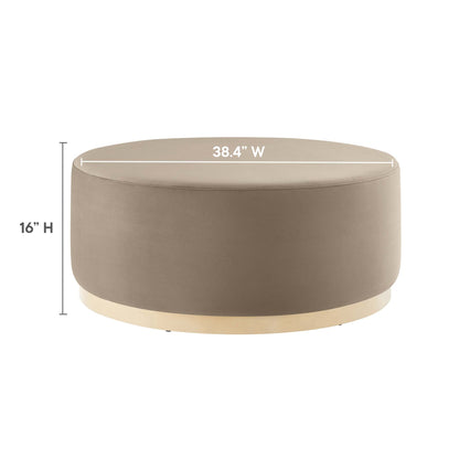 Tilden large round velvet ottoman 38in beige by Modway on Tampa Home & Garden Store