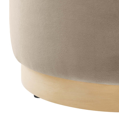 Tilden 16-inch round performance velvet upholstered ottoman taupe with dark legs by Modway on Tampa Home & Garden Store