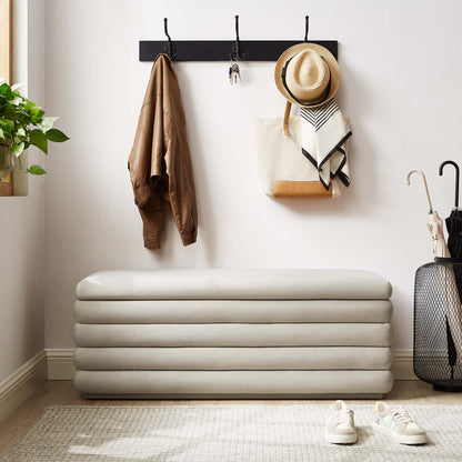 Mezzo Performance Velvet storage bench by Modway in cream ivory on Tampa Home & Garden Store