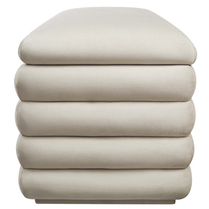 Mezzo upholstered performance velvet storage bench cream color by Modway on Tampa Home & Garden Store