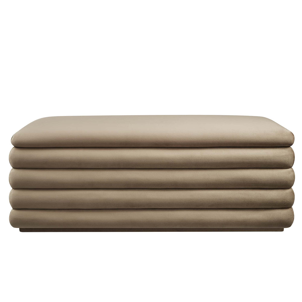 Mezzo Upholstered Performance Velvet Storage Bench beige taupe, 4-piece set on Tampa Home & Garden Store