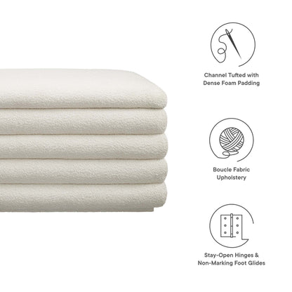 Mezzo Boucle Upholstered Storage Bench by Modway