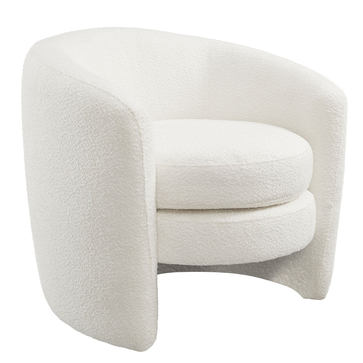 Affinity Upholstered Boucle Armchair curved back cream boucle fabric on Tampa Home & Garden Store