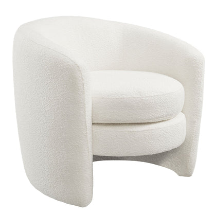 Affinity Upholstered Boucle Armchair curved back cream boucle fabric on Tampa Home & Garden Store