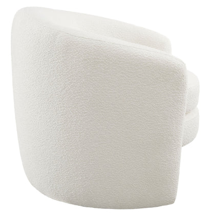 Affinity upholstered boucle fabric curved-back armchair cream by Modway on Tampa Home & Garden Store