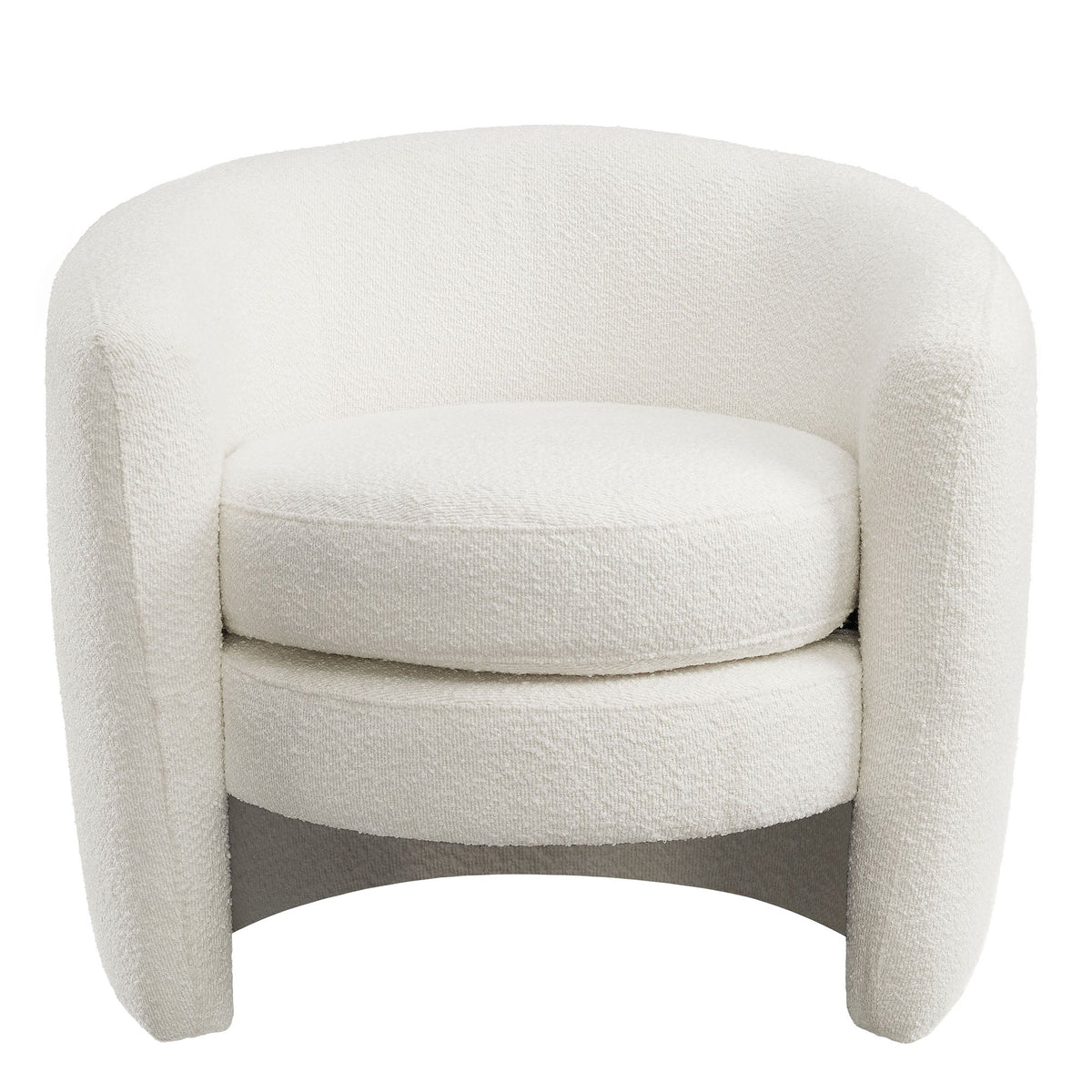 Affinity Upholstered Boucle Fabric Curved Back Armchair by Modway in cream boucle fabric on Tampa Home & Garden Store