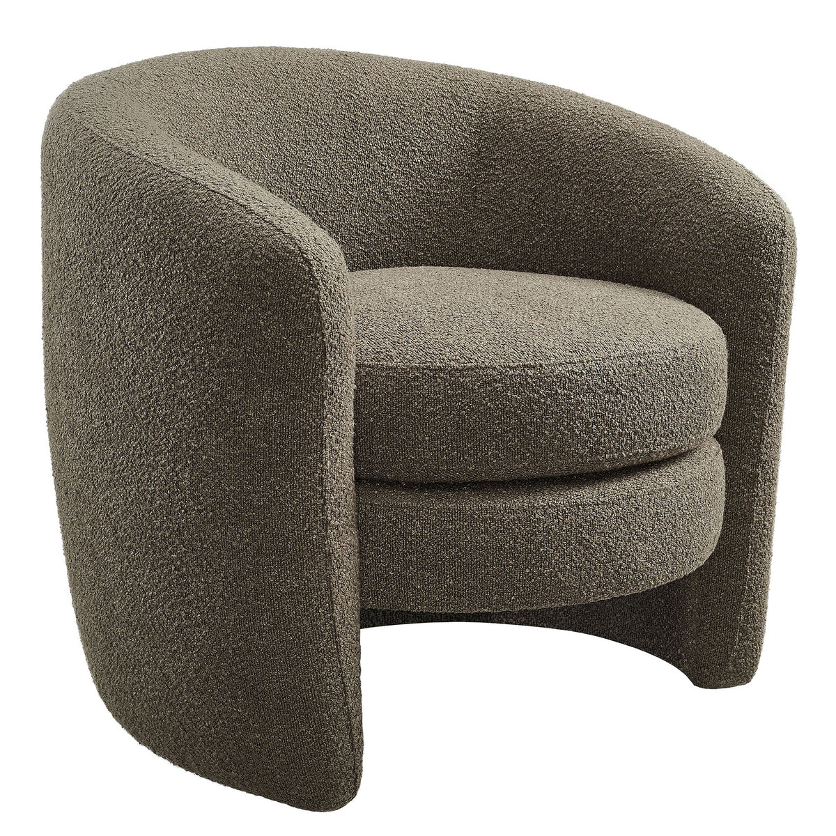 Affinity boucle armchair with curved back in taupe brown fabric by Modway, HouseOfZazla on Tampa Home & Garden Store