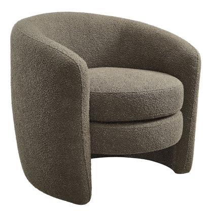 Affinity boucle armchair with curved back in taupe brown fabric by Modway, HouseOfZazla on Tampa Home & Garden Store