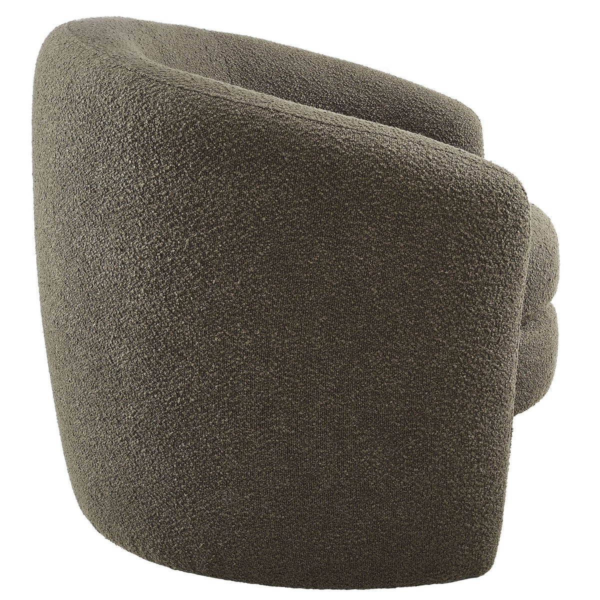 Armchair Affinity Boucle upholstered curved-back in taupe fabric by HouseOfZazla on Tampa Home & Garden Store