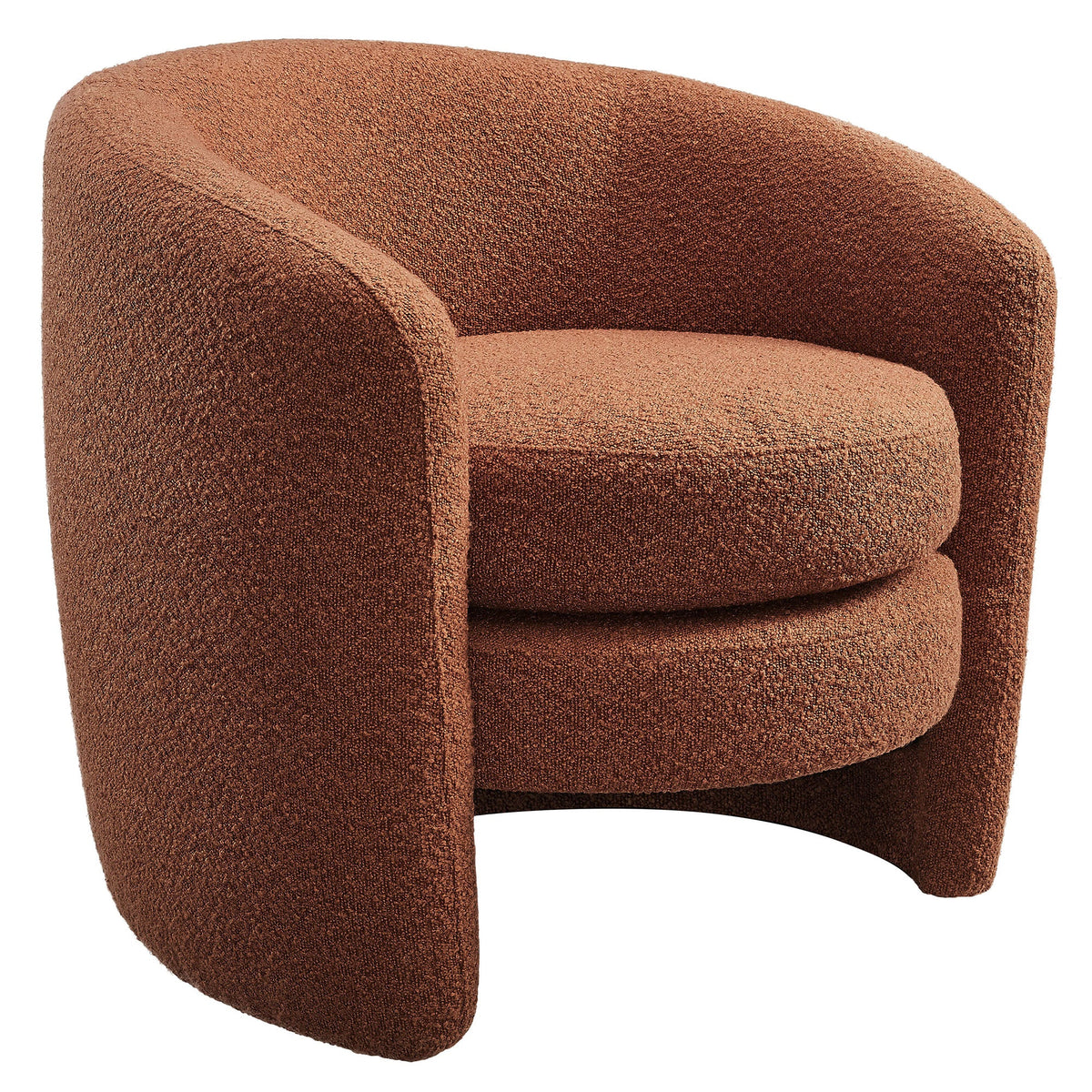 Affinity upholstered bouclé armchair with curved back in brown fabric by Modway on Tampa Home & Garden Store