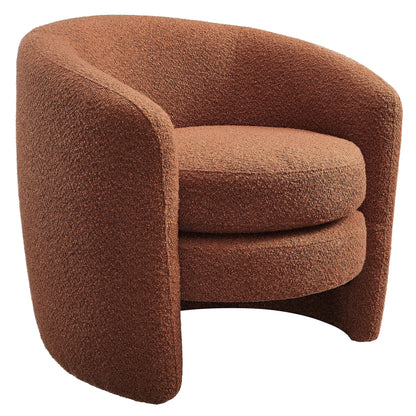 Affinity upholstered bouclé armchair with curved back in brown fabric by Modway on Tampa Home & Garden Store