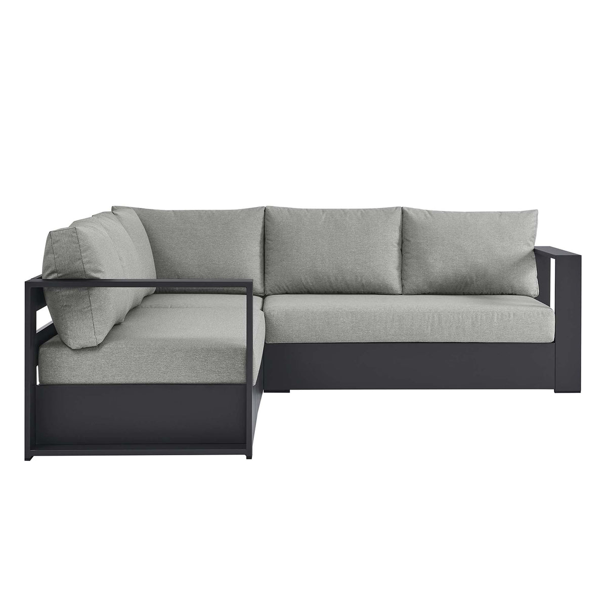 Tahoe 3-Piece outdoor sectional sofa set with powder-coated aluminum frame and gray cushions on Tampa Home & Garden Store