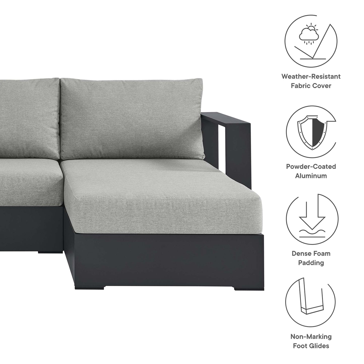 Tahoe Outdoor Aluminum Chaise and Sofa Set