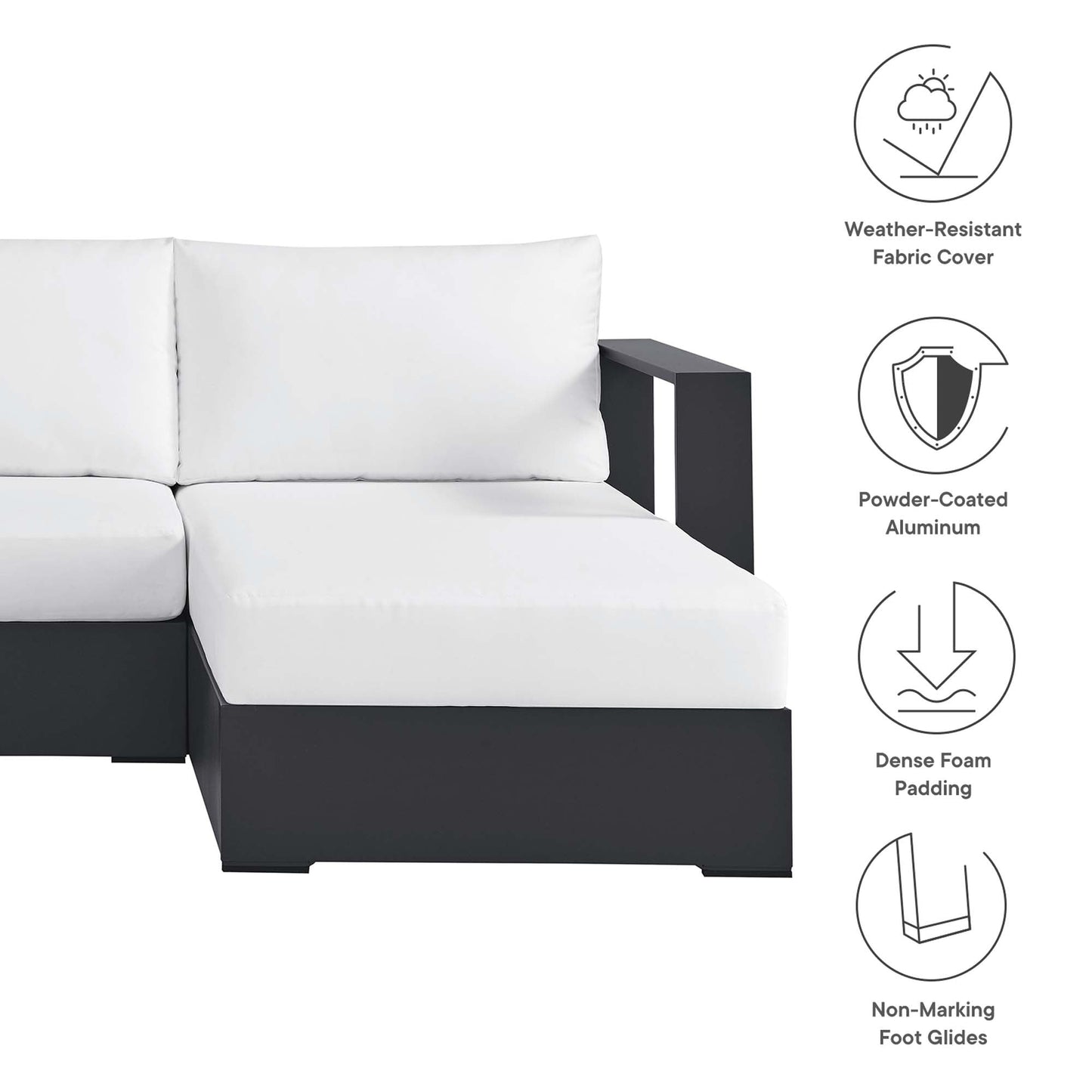 Tahoe Outdoor Aluminum Chaise and Sofa Set