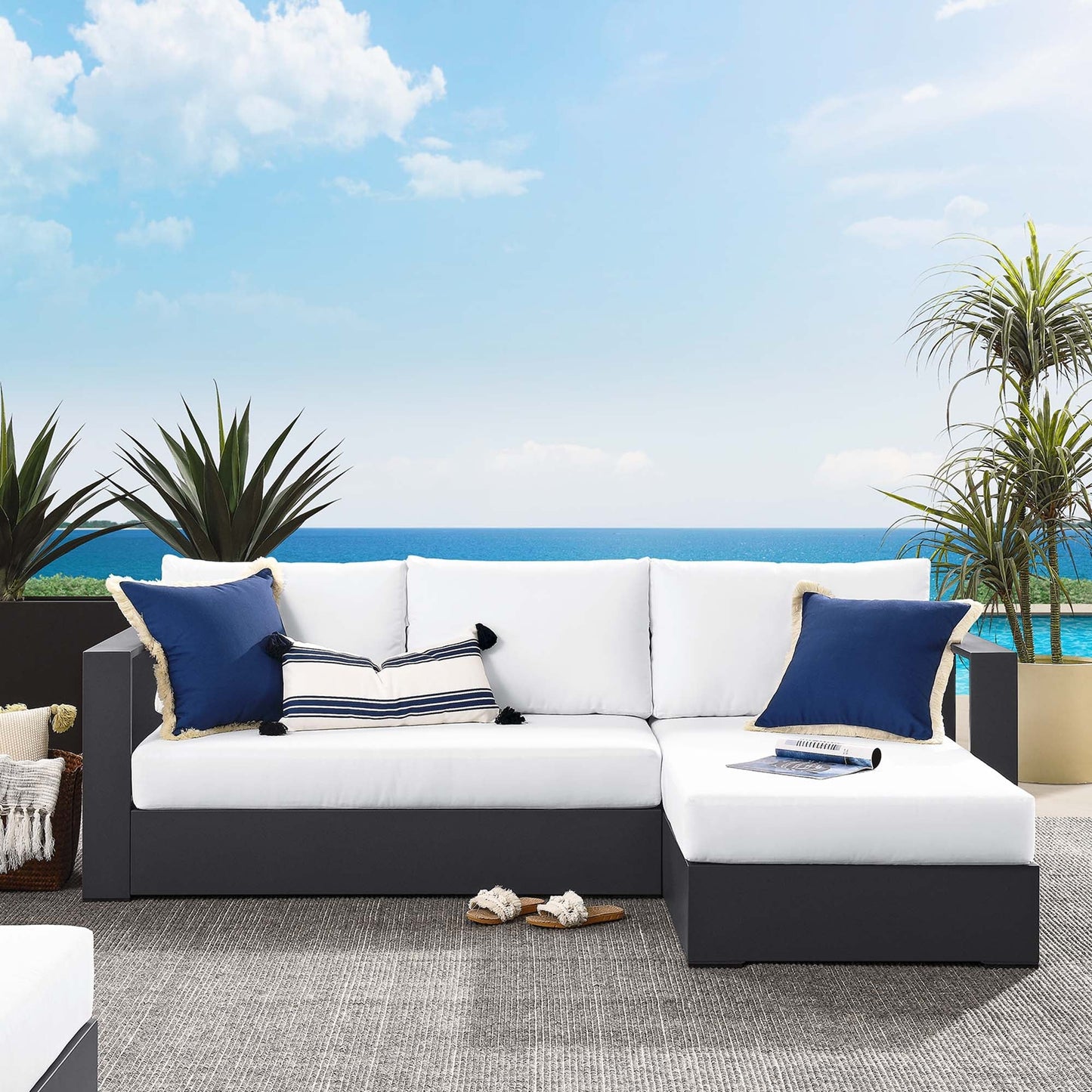 Tahoe Outdoor Aluminum Chaise and Sofa Set