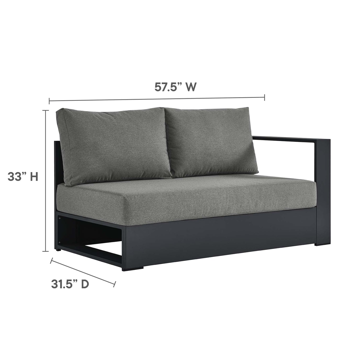 Tahoe 2 Piece Aluminum Outdoor Sofa And The Set