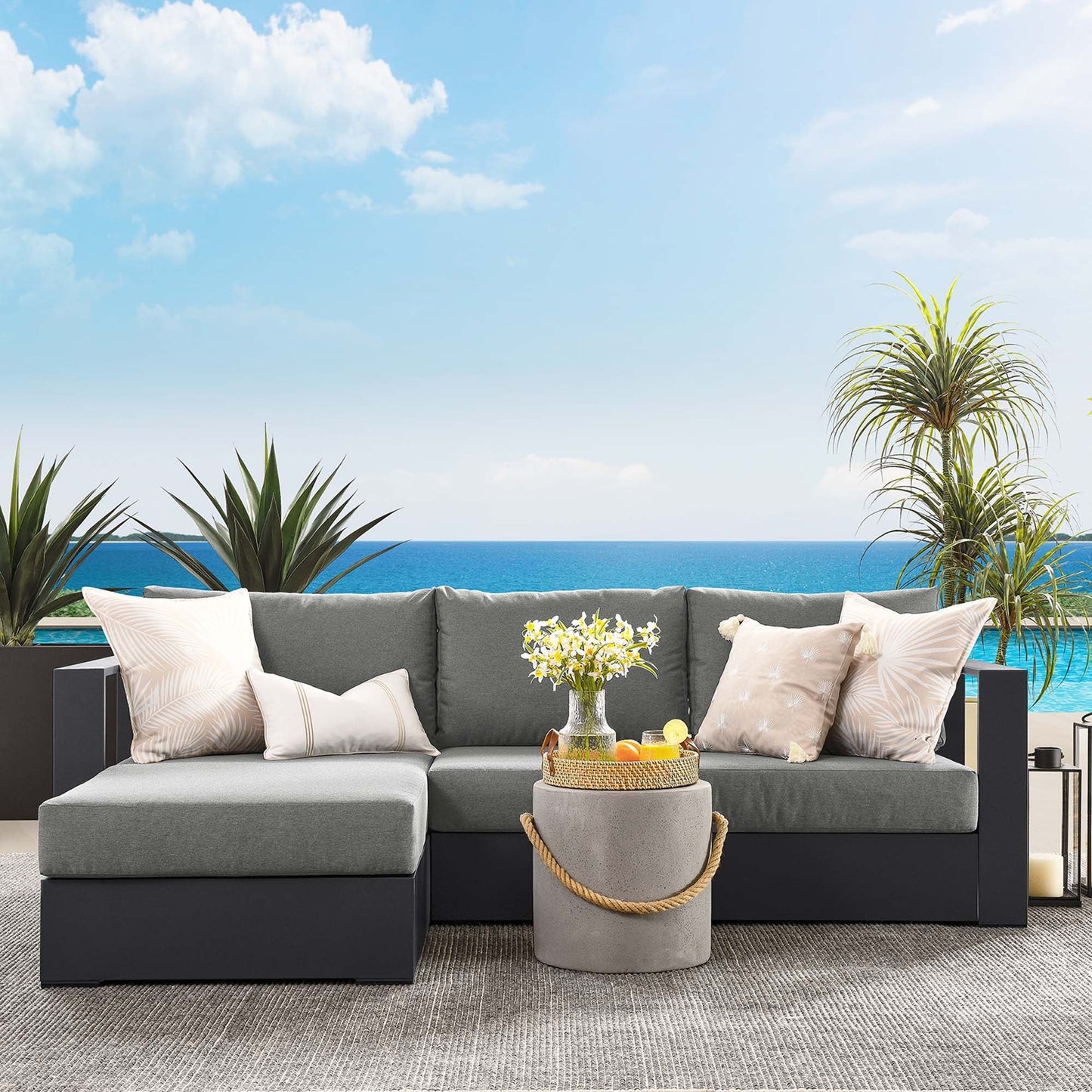 Tahoe 2 Piece Aluminum Outdoor Sofa And The Set