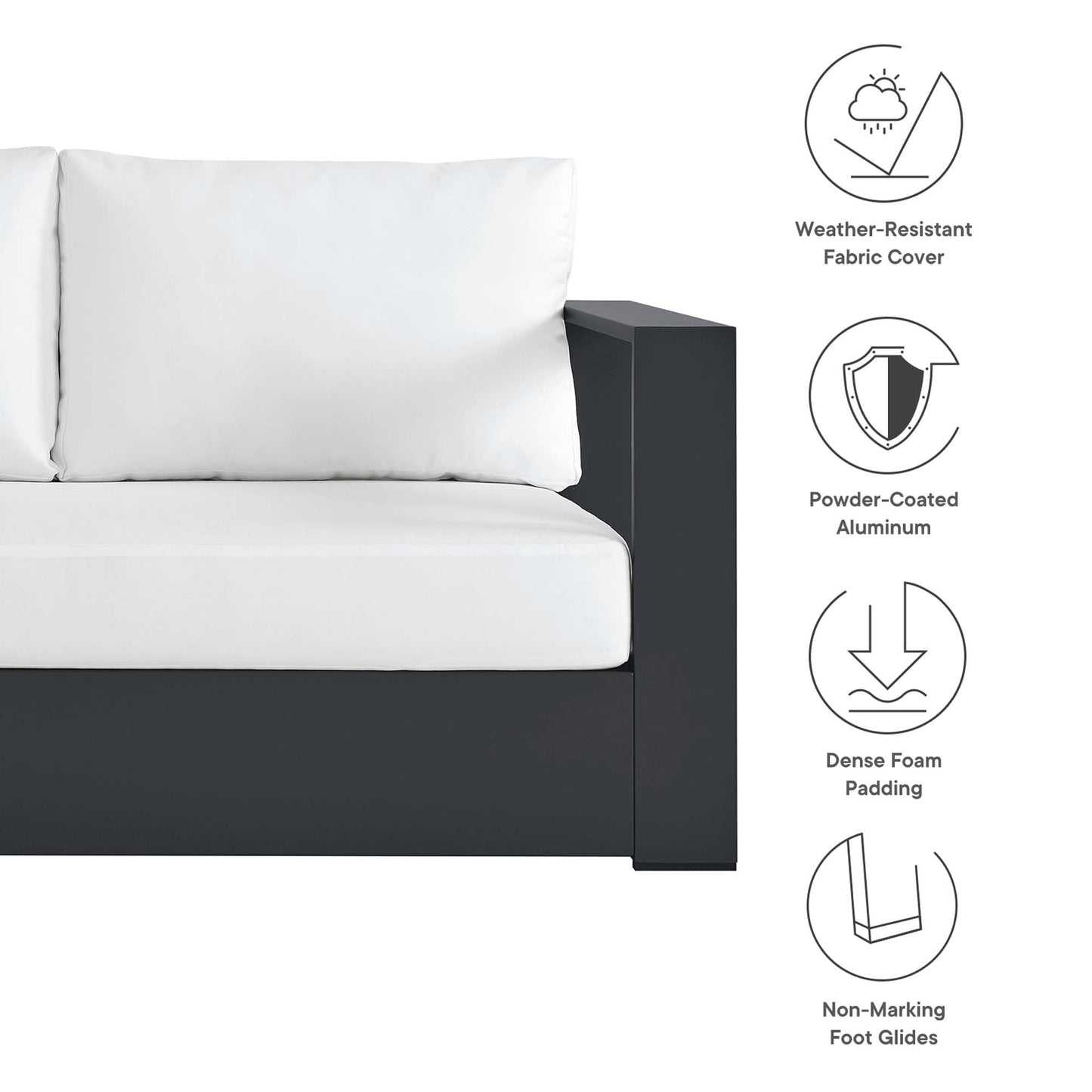 Tahoe 2 Piece Aluminum Outdoor Sofa And The Set