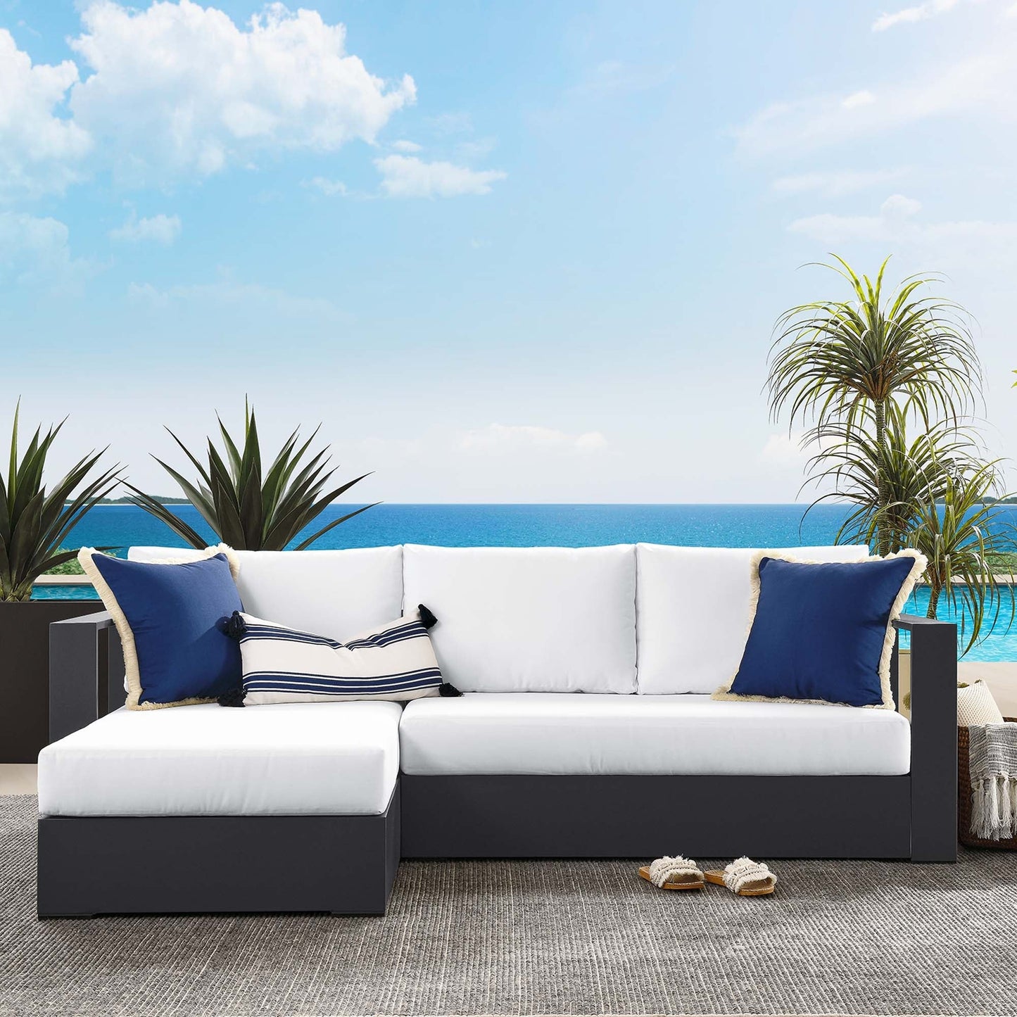 Tahoe 2 Piece Aluminum Outdoor Sofa And The Set